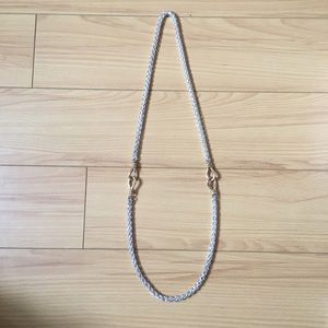 Beautiful Two Tone Silver Chain Long Necklace